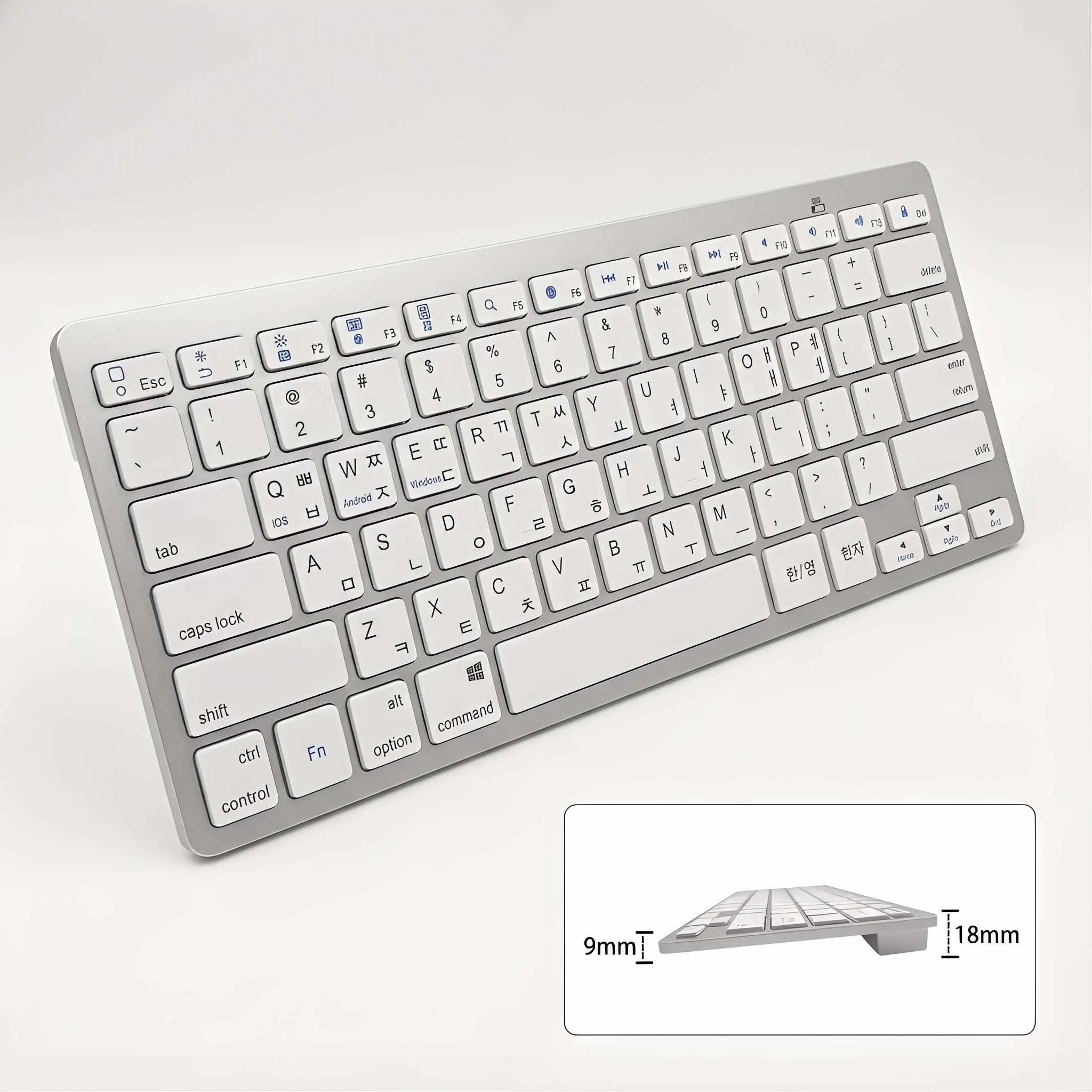 Korean Language Ultra Thin Lightweight Low Noise Keyboards for MacBook Neo/Air/Pro/iPad/iPhone/for Laptop/Computer/Surface