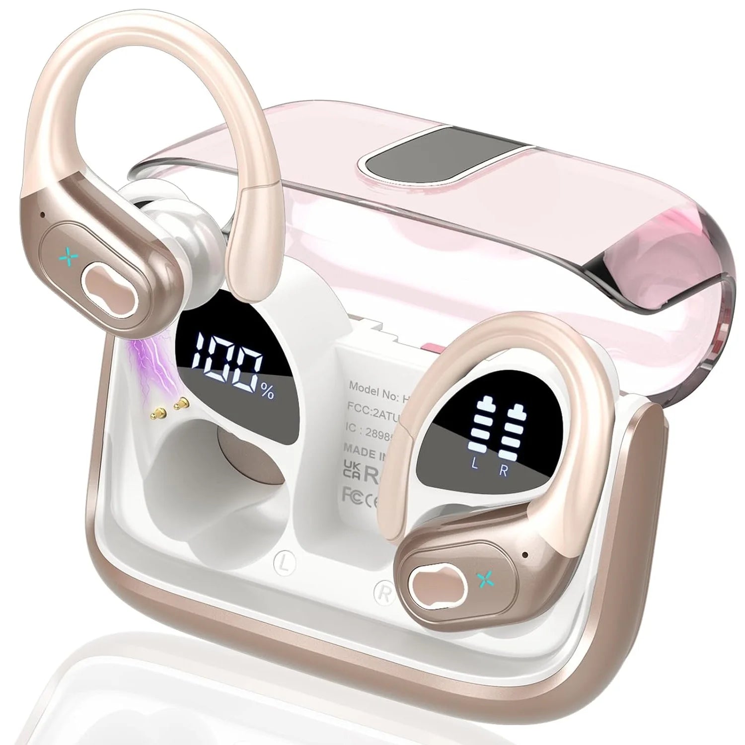 Bluetooth 5.4 TWS Earbuds 75Hrs with Charging Case,IPX7 Waterproof Sport Earphones with Mic,Wireless Noise Cancelling Headphones