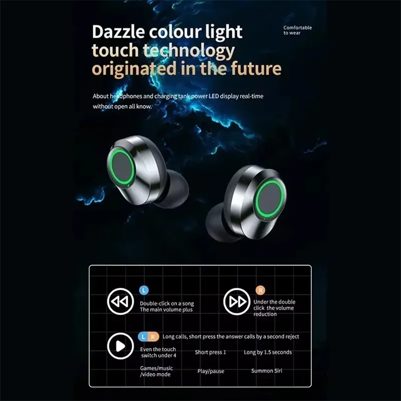 TWS Wireless Bluetooth Headset with Mic Bluetooth Earbuds Charger Box LED Fone Bluetooth Earphones Wireless Headphones